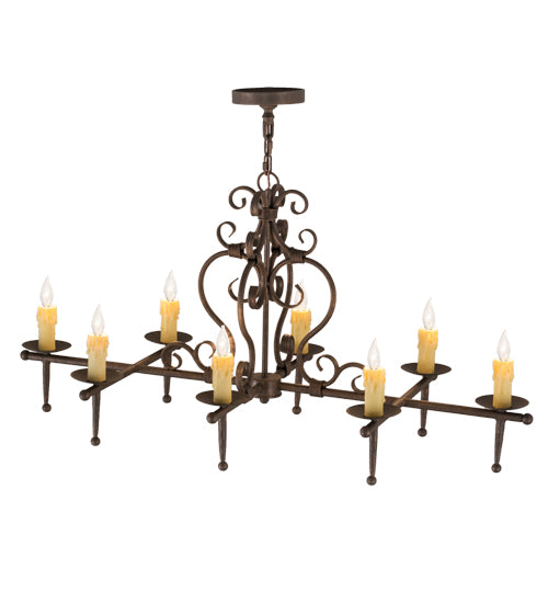 48" Long Monica 8 Light Oblong Chandelier