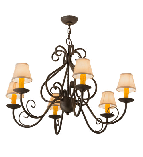 36"W Jenna 6 Lt Chandelier