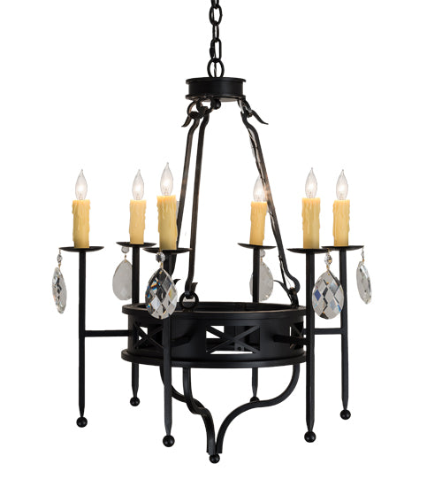 24" Wide Gina 6 Lt Chandelier