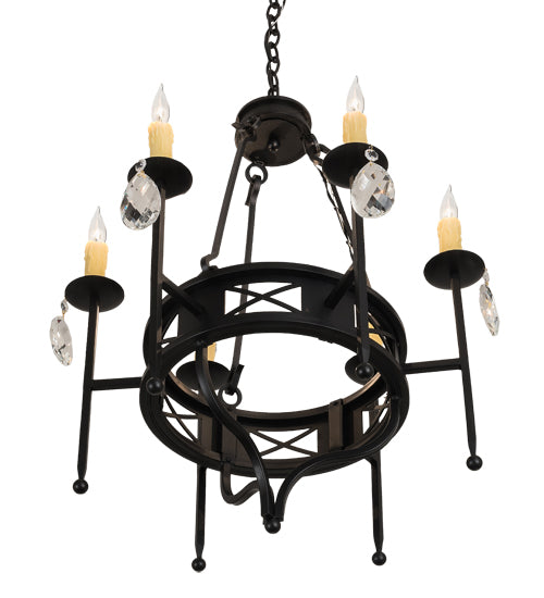 24" Wide Gina 6 Lt Chandelier