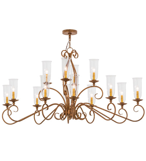 60"L Wallis 14 Lt Oblong Chandelier