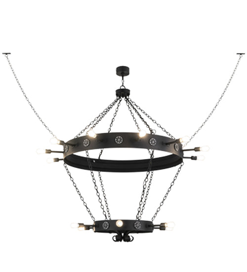 65"W Korset 18 Lt Two Tier Chandelier