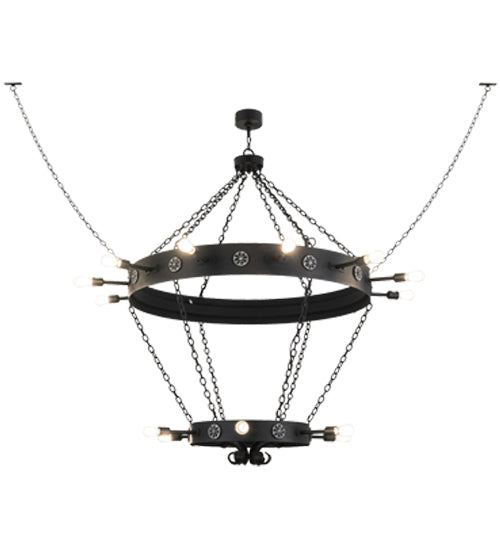 65"W Korset 18 Lt Two Tier Chandelier