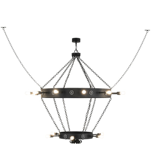 65"W Korset 18 Lt Two Tier Chandelier