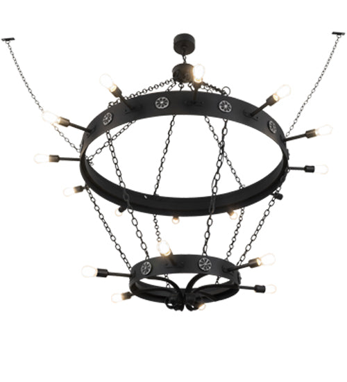 65"W Korset 18 Lt Two Tier Chandelier