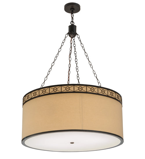 36"W Cilindro Circle X Textrene Pendant