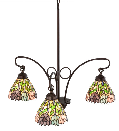 28"W Wisteria 3 Lt Chandelier