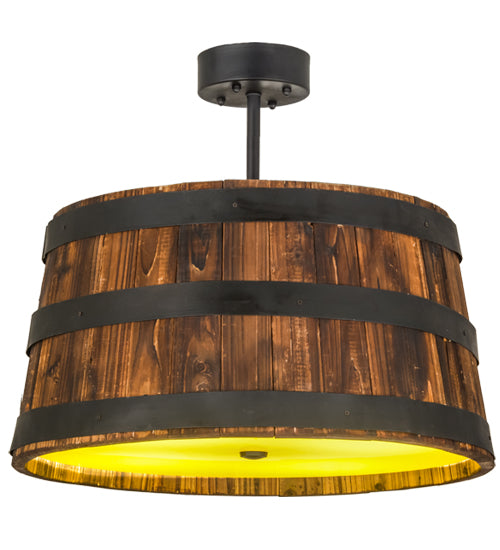 25" Wide Whiskey Barrel Pendant