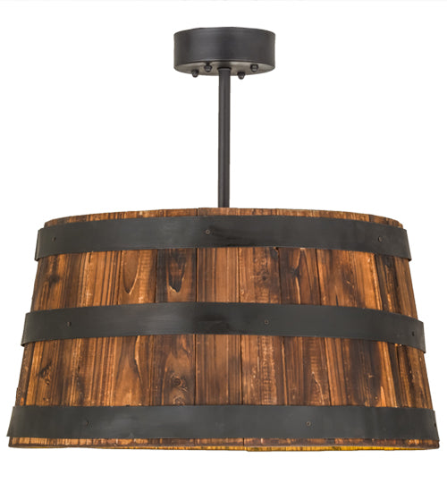 25" Wide Whiskey Barrel Pendant