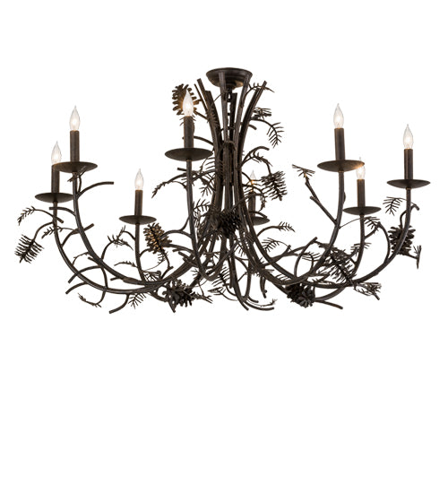 42" Wide Pinecone 8 Light Chandelier