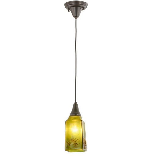 4"Sq Metro Fusion Distressed Draped Mini Pendant