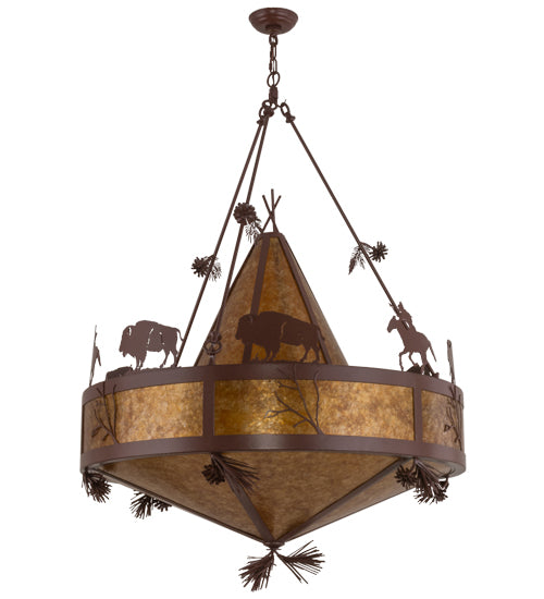 36" Wide High Plains Rider And The Herd Pendant