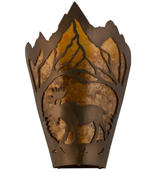 8.5" Wide Moose At Dawn Left Wall Sconce