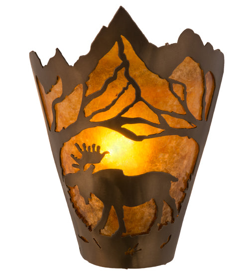 8.5" Wide Moose At Dawn Left Wall Sconce