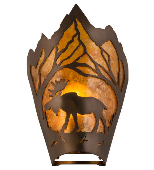 8.5" Wide Moose At Dawn Left Wall Sconce