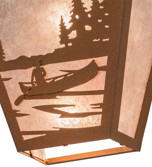 13" Wide Canoe At Lake Wall Sconce