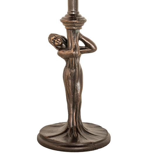 15" High Gray Nouveau Lady Accent Lamp