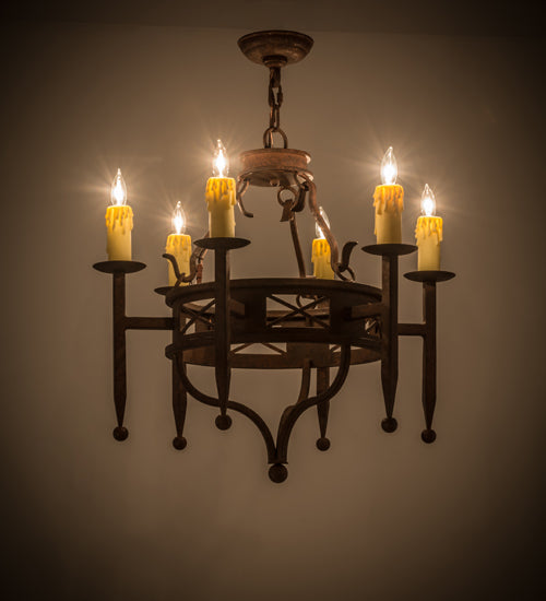 24"W Jasmine 6 Lt Chandelier