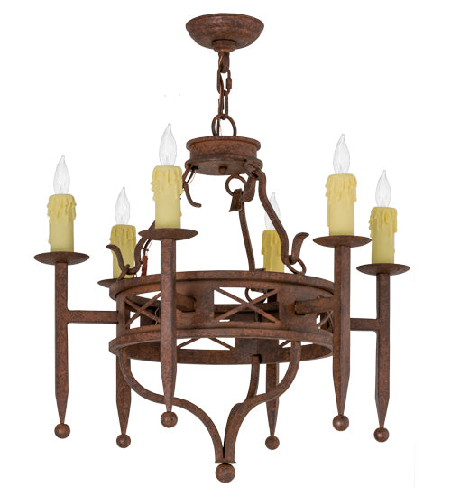 24"W Jasmine 6 Lt Chandelier