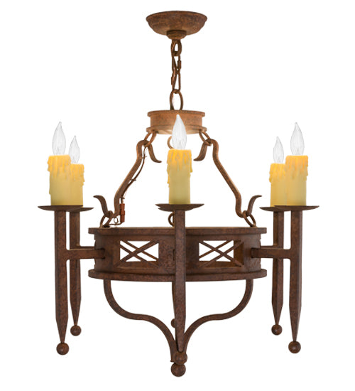 24"W Jasmine 6 Lt Chandelier