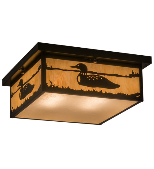 16"Sq Hyde Park Loon Flushmount