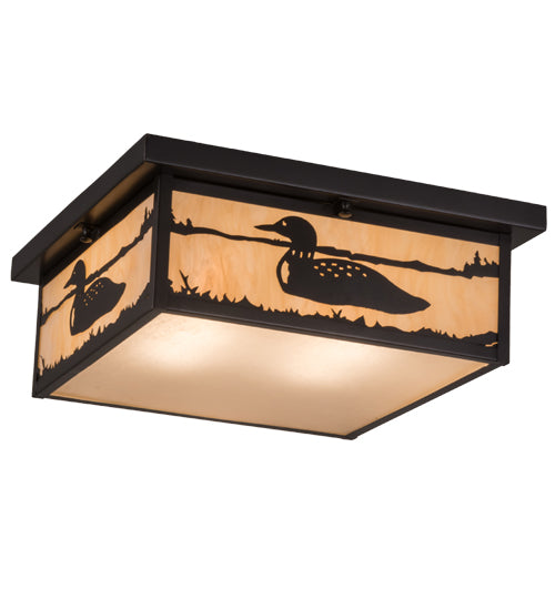 16"Sq Hyde Park Loon Flushmount