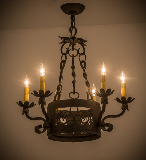 24" Wide Dragone 6 Light Chandelier