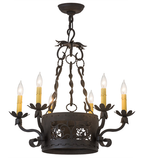 24" Wide Dragone 6 Light Chandelier