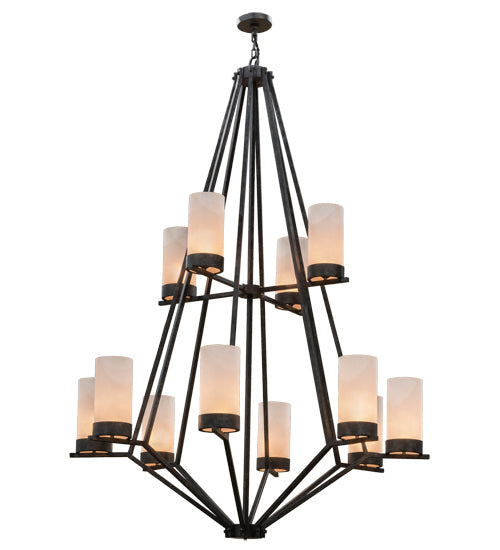 60"W Galen 12 Lt Two Tier Chandelier