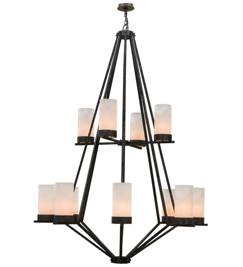 60"W Galen 12 Lt Two Tier Chandelier