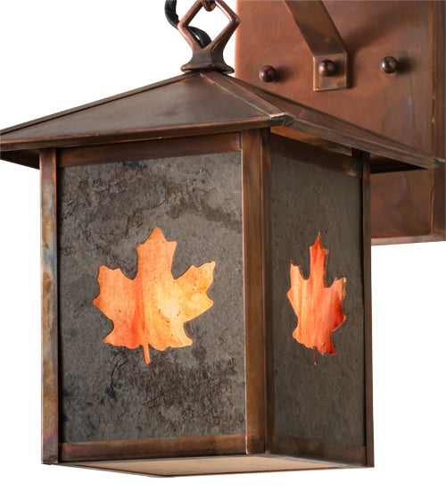 7"W Seneca Maple Leaf Hanging Wall Sconce