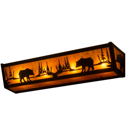 24"W Bear At Lake Vanity Light