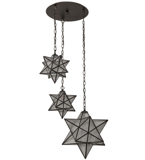 26" Wide Moravian Star 3 Lt Cascading Pendant