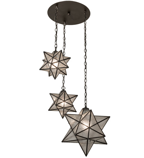 26" Wide Moravian Star 3 Lt Cascading Pendant