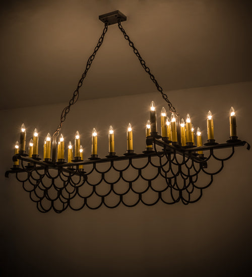 71"L Picadilly 23 Lt Oblong Chandelier