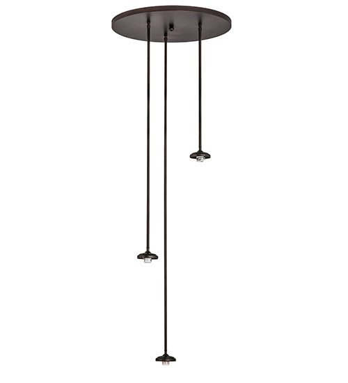 24" Wide Checkers 3 Light Cascading Pendant