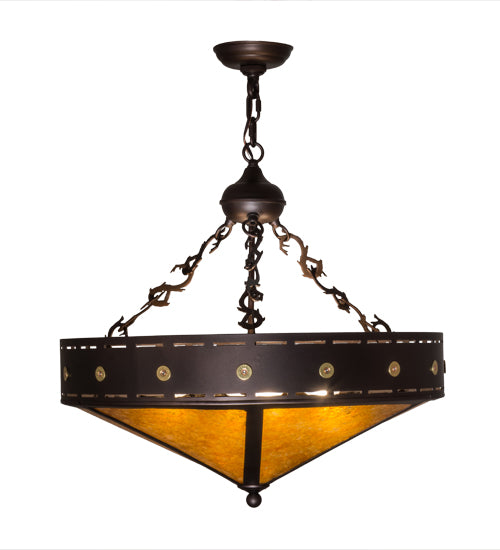 24" Wide Craftsman Target Inverted Pendant