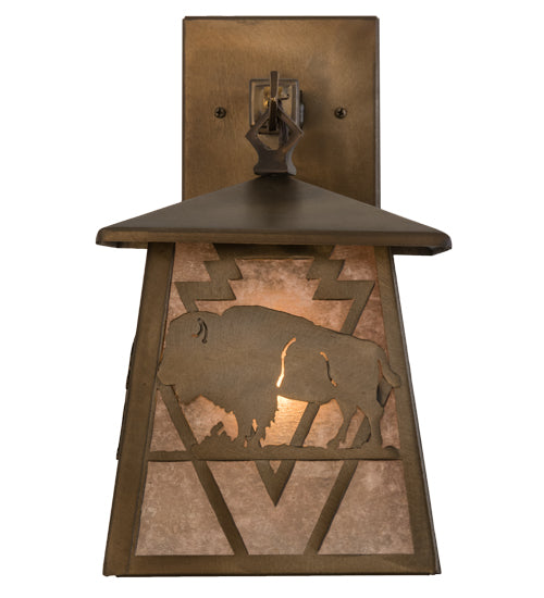 7"W Lone Buffalo Wall Sconce