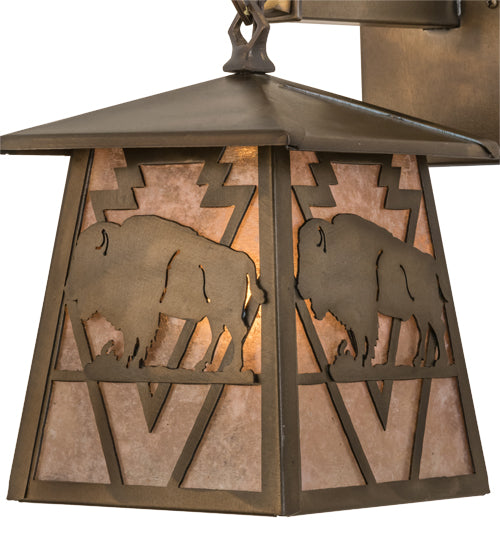 7"W Lone Buffalo Wall Sconce