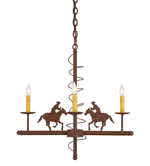 26" Wide Cowboy 4 Light Chandelier