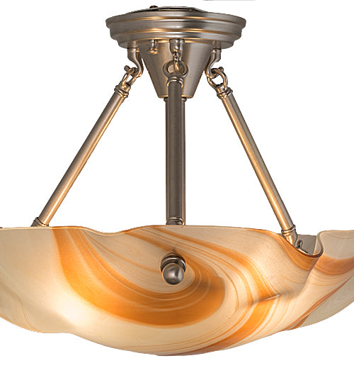 17.5" Wide Metro Fusion Cognac Swirl Semi-Flushmount