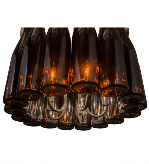 17"W Tuscan Vineyard Estate 16 Wine Bottle Chandelier