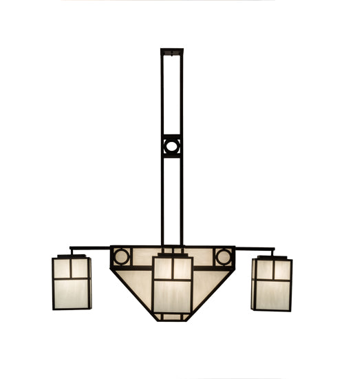 60"W Mission Chic 4 Lt Chandelier