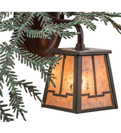 16" Wide Pine Branch Valley View Left Wall Sconce