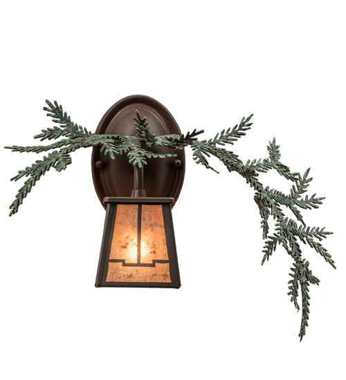 16" Wide Pine Branch Valley View Right Wall Sconce