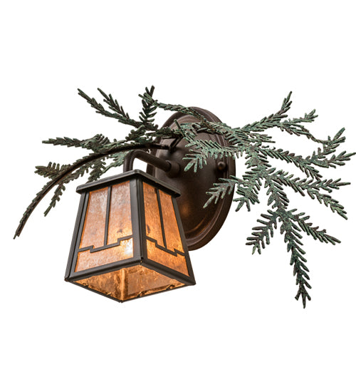 16" Wide Pine Branch Valley View Right Wall Sconce