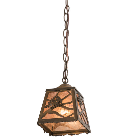 6"Sq Spruce Pine Mini Pendant