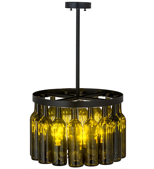 19"W Tuscan Vineyard Estate 16 Wine Bottle Chandelier