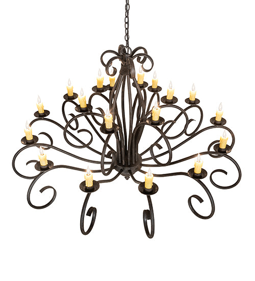 60" Wide Sienna 18 Lt Two Tier Chandelier