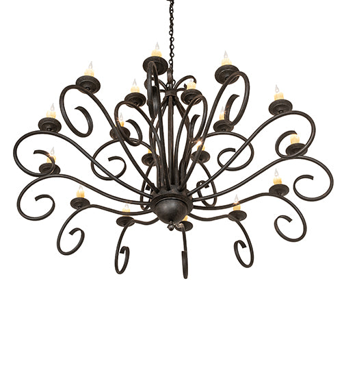 60" Wide Sienna 18 Lt Two Tier Chandelier